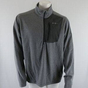 Eddie Bauer First Ascent Quarter‎ Zip Pullover Fleece Sweater Mens XL Gray